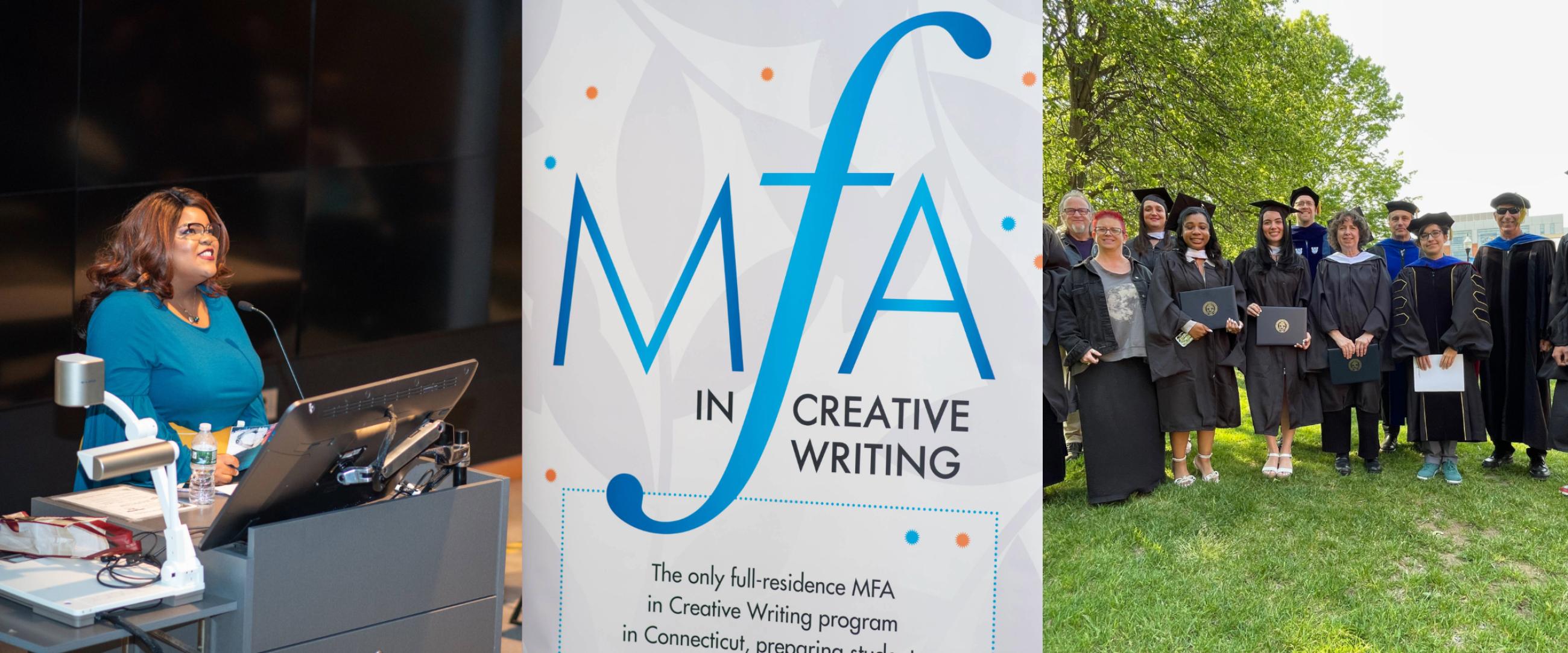 Collage of creative writing graduates