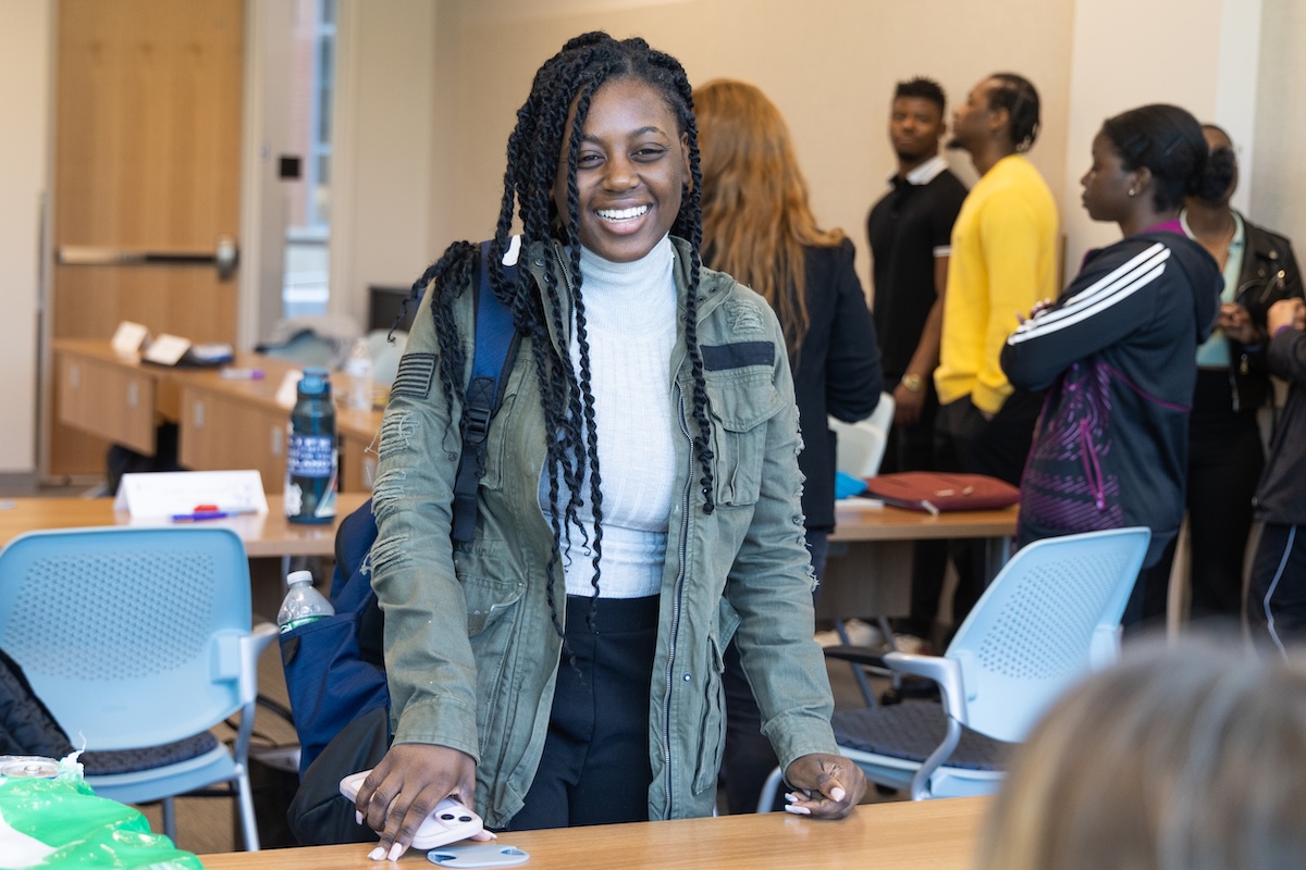 Student in a classroom